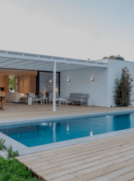 Back yard pool deck product